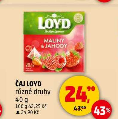 ČAJ LOYD různé druhy, 40 g