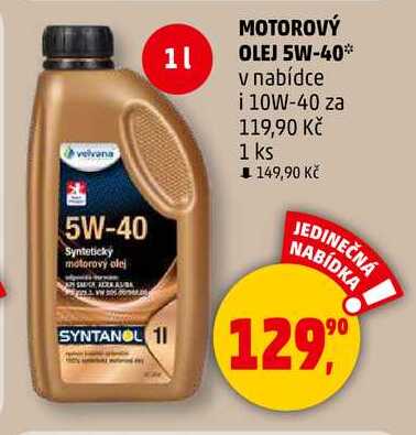 MOTOROVÝ OLEJ 5W-40, 1 ks
