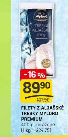 FILETY Z ALJAŠSKÉ TRESKY MYLORD PREMIUM 400 g, mražené  