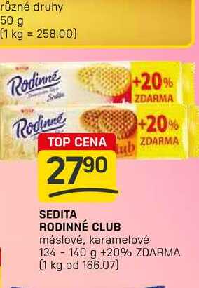 SEDITA RODINNÉ CLUB máslové, karamelové 134 - 140 g