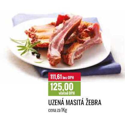 UZENÁ MASITÁ ŽEBRA cena za 1kg 