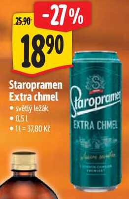 Staropramen Extra chmel, 0,5 l