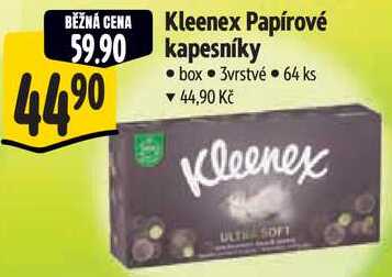 Kleenex Papírové kapesníky, 64 ks 