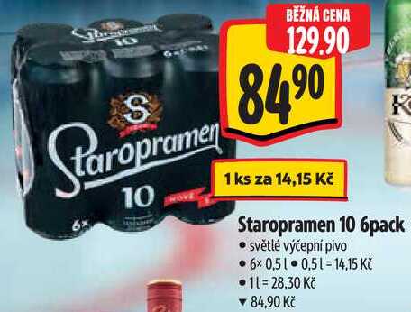 Staropramen 10 6pack, 6x 0,5 l 