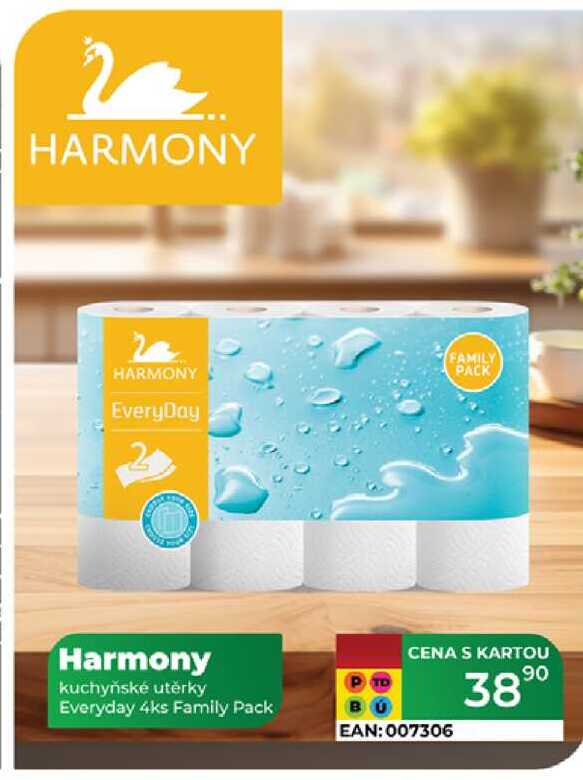 Harmony kuchyňské utěrky Everyday 4ks Family Pack  