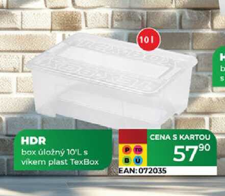 HDR box úložný 10'L s vikem plast TexBox  