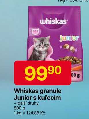 Whiskas granule 800g, vybrané druhy