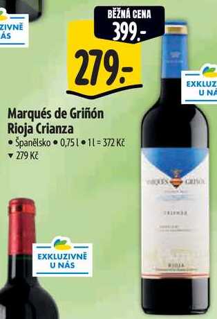 Marqués de Griñón Rioja Crianza, 0,75 l