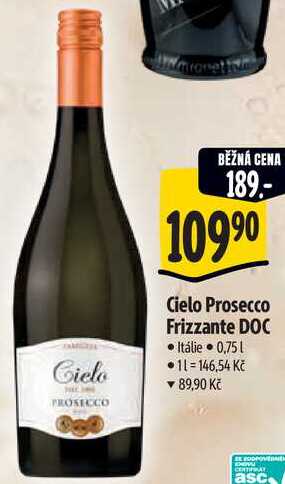 Cielo Prosecco Frizzante DOC, 0,75 l