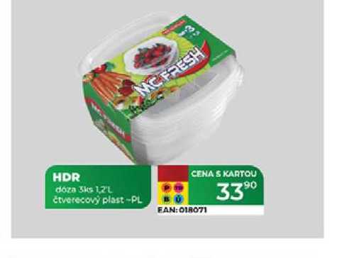 HDR doza 3ks 1,2'L čtverecový plast-PL 