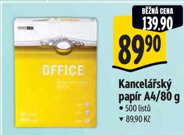 Kancelářský papír A4/80 g, 500 listů 