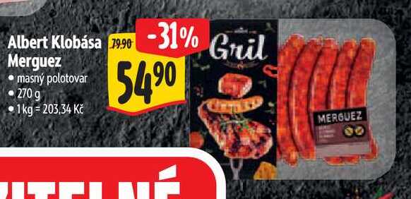 Albert Klobása Merguez, 270 g