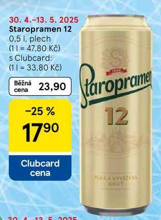 Staropramen 12, 0.5 l, plech  