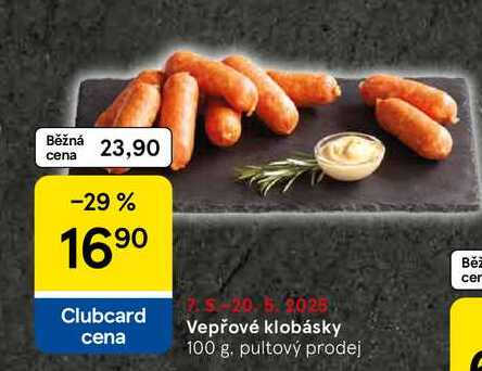 Vepřové klobásky, 100 g 