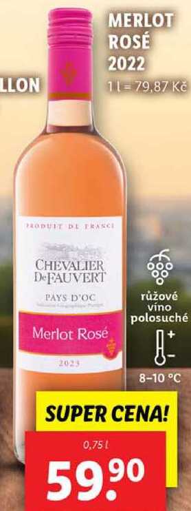 MERLOT ROSÉ 2022, 0,75 l