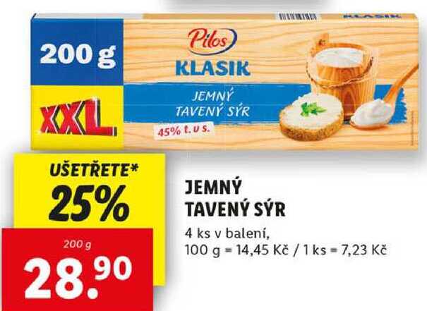 JEMNÝ TAVENÝ SÝR, 200 g