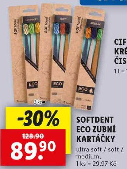 SOFTDENT ECO ZUBNÍ KARTÁČKY, 3 ks