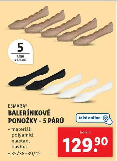 BALERÍNKOVÉ PONOŽKY - 5 PÁRŮ