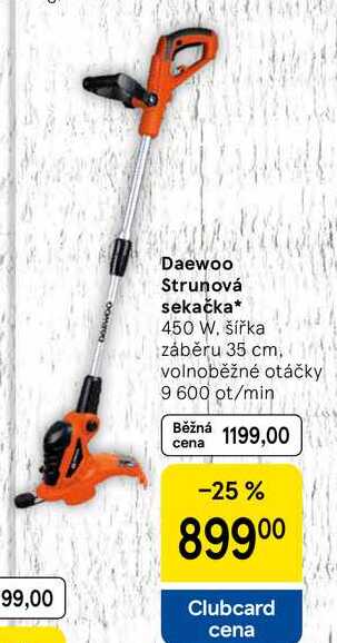 DORWOO Strunová sekačka, 450 W. šířka záběru 35 cm, volnoběžné otáčky 9 600 ot/min  
