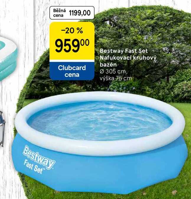 Bestway Fast Set Nafukovací kruhový bazén, Ø 305 cm, výška 76 cm  