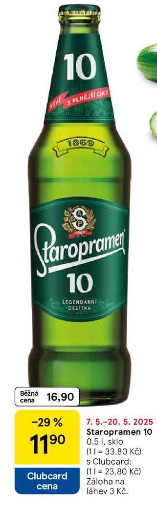 Staropramen 10, 0.5 l, sklo 