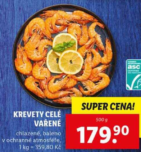 KREVETY CELÉ VAŘENÉ, 500 g