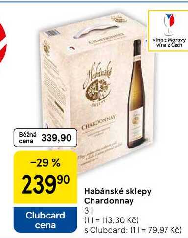 Habánské sklepy Chardonnay, 3 l 