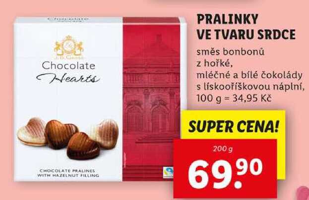 PRALINKY VE TVARU SRDCE, 200 g