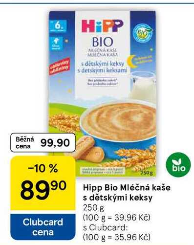 Hipp Bio Mléčná kaše s dětskými keksy, 250 g  