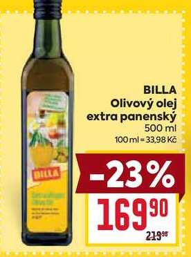 BILLA Olivový olej extra panenský 500 ml 