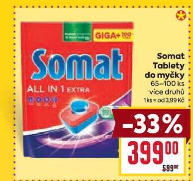 Somat Tablety do myčky 65-100 ks 