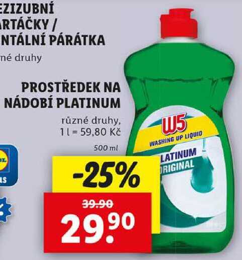 PROSTŘEDEK NA NÁDOBÍ PLATINUM, 500 ml
