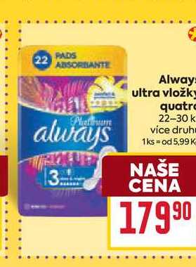 Always ultra vložky quatro 22-30 ks