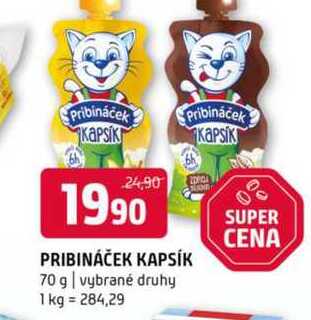 Pribináček Kapsík 70 g vybrané druhy 