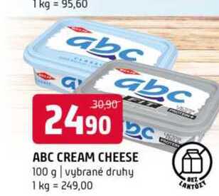 ABC cream cheese 100 g vybrané druhy