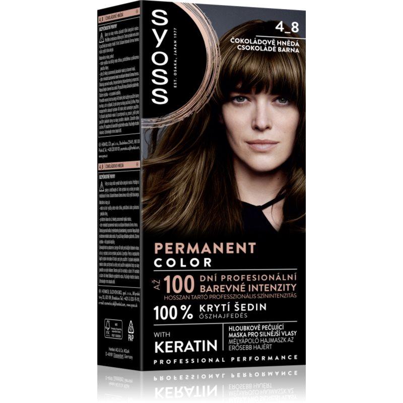 Syoss Permanent Color permanentní barva na vlasy odstín 4_8 Čokoládově hnědý 1 ks