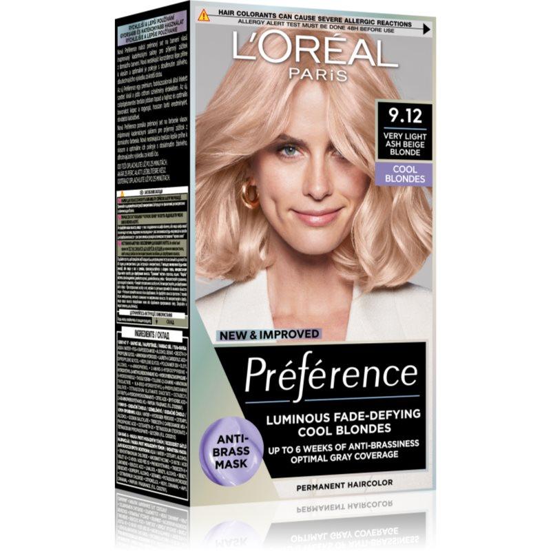 L’Oréal Paris Préférence barva na vlasy odstín 9.12 Very Light Ash Beige Blonde