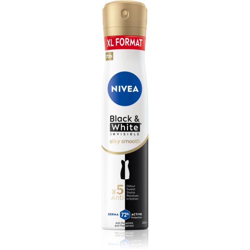 NIVEA Black & White Invisible Silky Smooth antiperspirant ve spreji pro ženy 200 ml