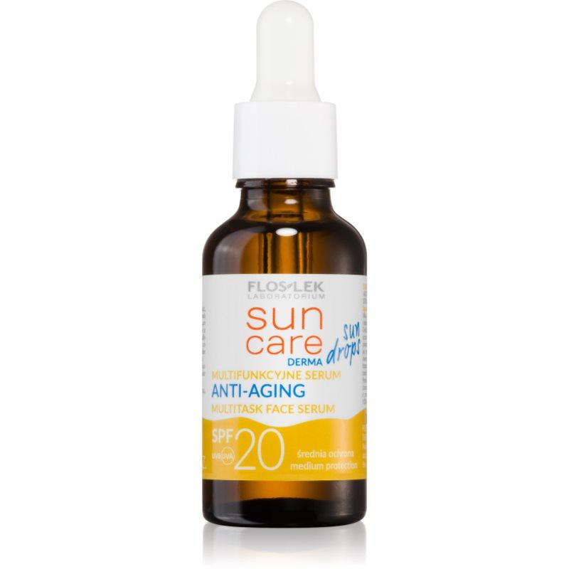 FlosLek Laboratorium Sun Care Derma Sun Drops ochranné sérum s protivráskovým účinkem SPF 20 30 ml