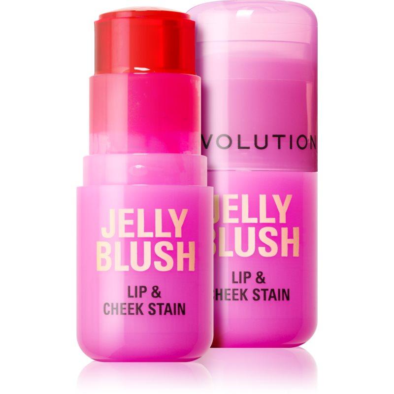 Makeup Revolution Jelly Blush tvářenka v tyčince na rty a tváře odstín Strawberry Pink 5.5 g