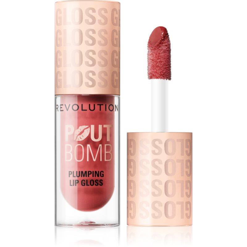 Makeup Revolution Pout Bomb lesk na rty se zvětšujícím efektem odstín Melba Warm Peach 4.6 ml