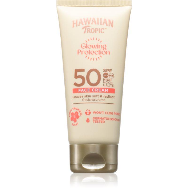 Hawaiian Tropic Glowing Protection Face Cream opalovací krém na obličej SPF 50 50 ml