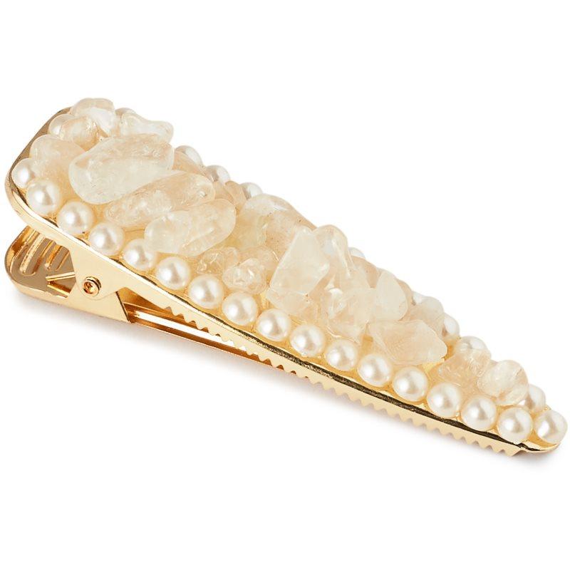 Crystallove Clear Quartz Hair Clip sponky do vlasů 1 ks