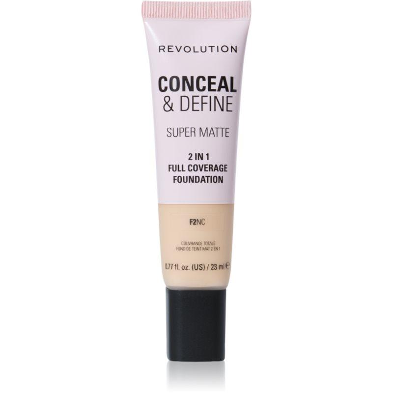 Makeup Revolution Conceal & Define matující make-up odstín F2NC 23 ml