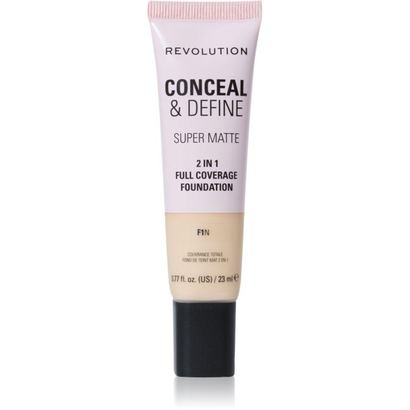 Makeup Revolution Conceal & Define matující make-up odstín F1N 23 ml