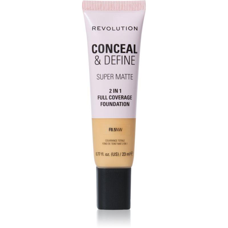 Makeup Revolution Conceal & Define matující make-up odstín F8.5NW 23 ml