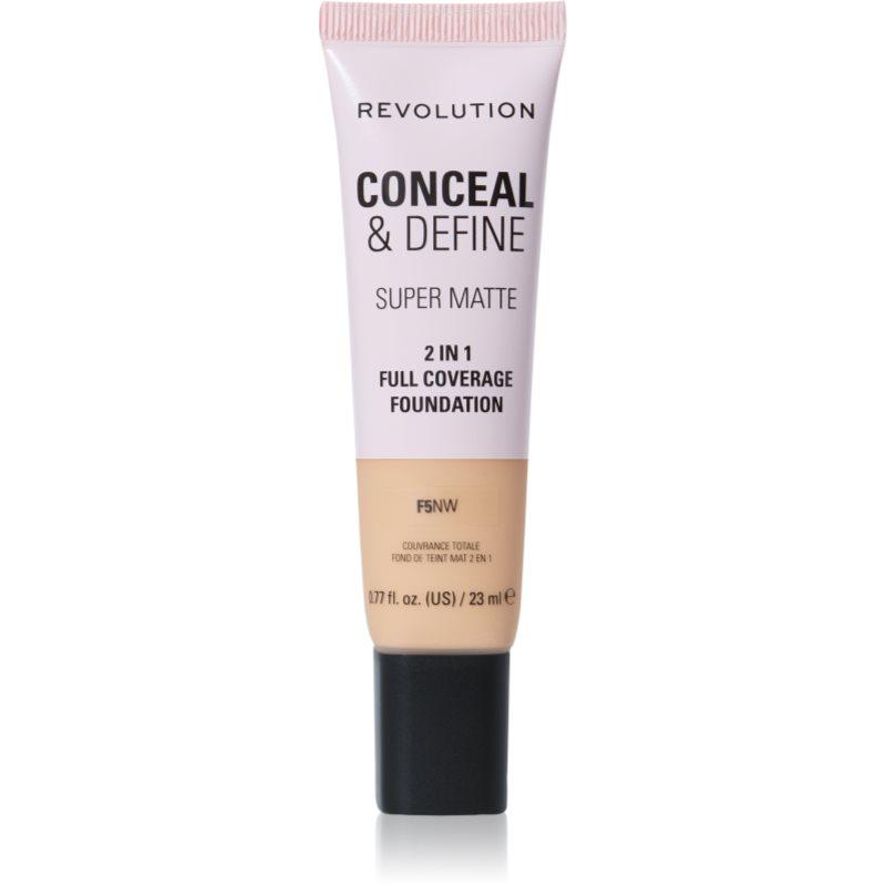 Makeup Revolution Conceal & Define matující make-up odstín F5NW 23 ml
