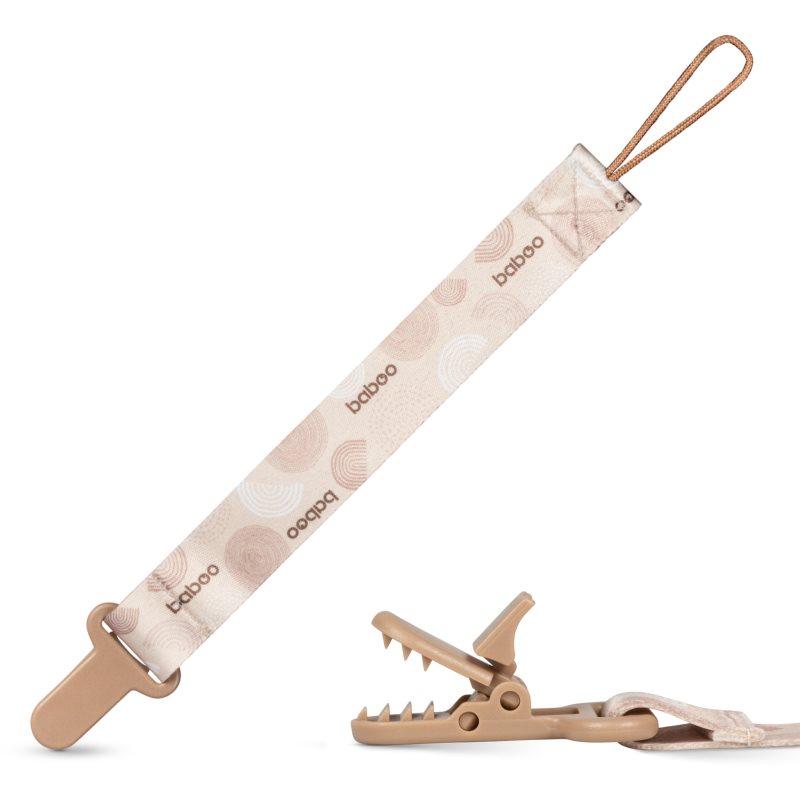 Baboo Textile Soother Holder klip na dudlík Au Naturale 1 ks