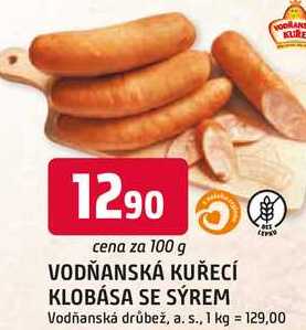 KUŘECÍ KLOBÁSA SE SÝREM 100g