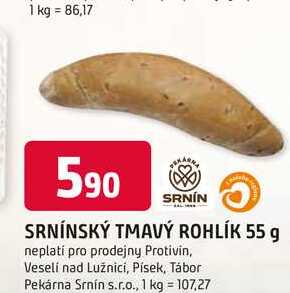SRNÍNSKÝ TMAVÝ ROHLÍK 55 g
